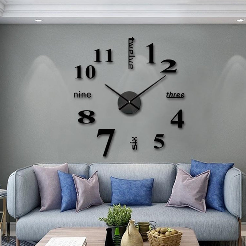 Orologio da parete DIY moderno senza fori