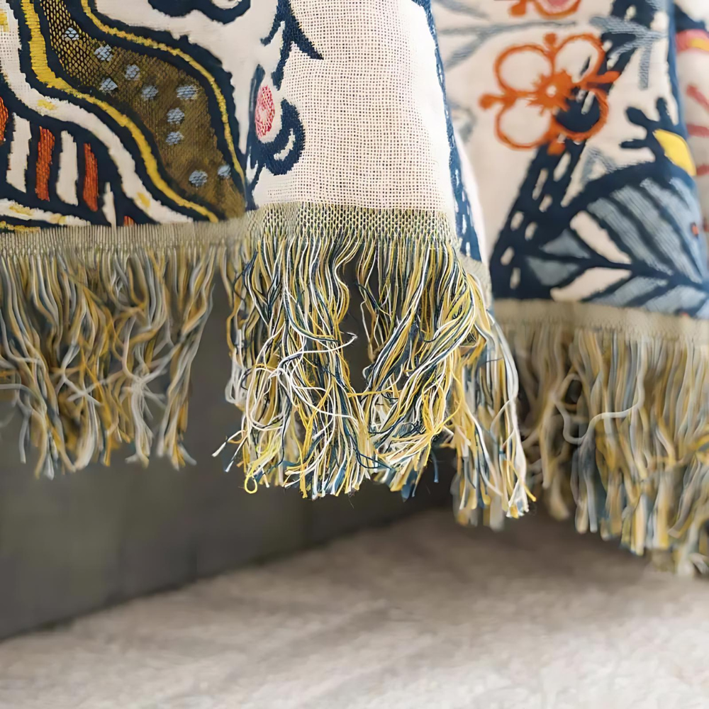 Coperta Rustica Artistica Flora | Coperta in Cotone 100% Floreale