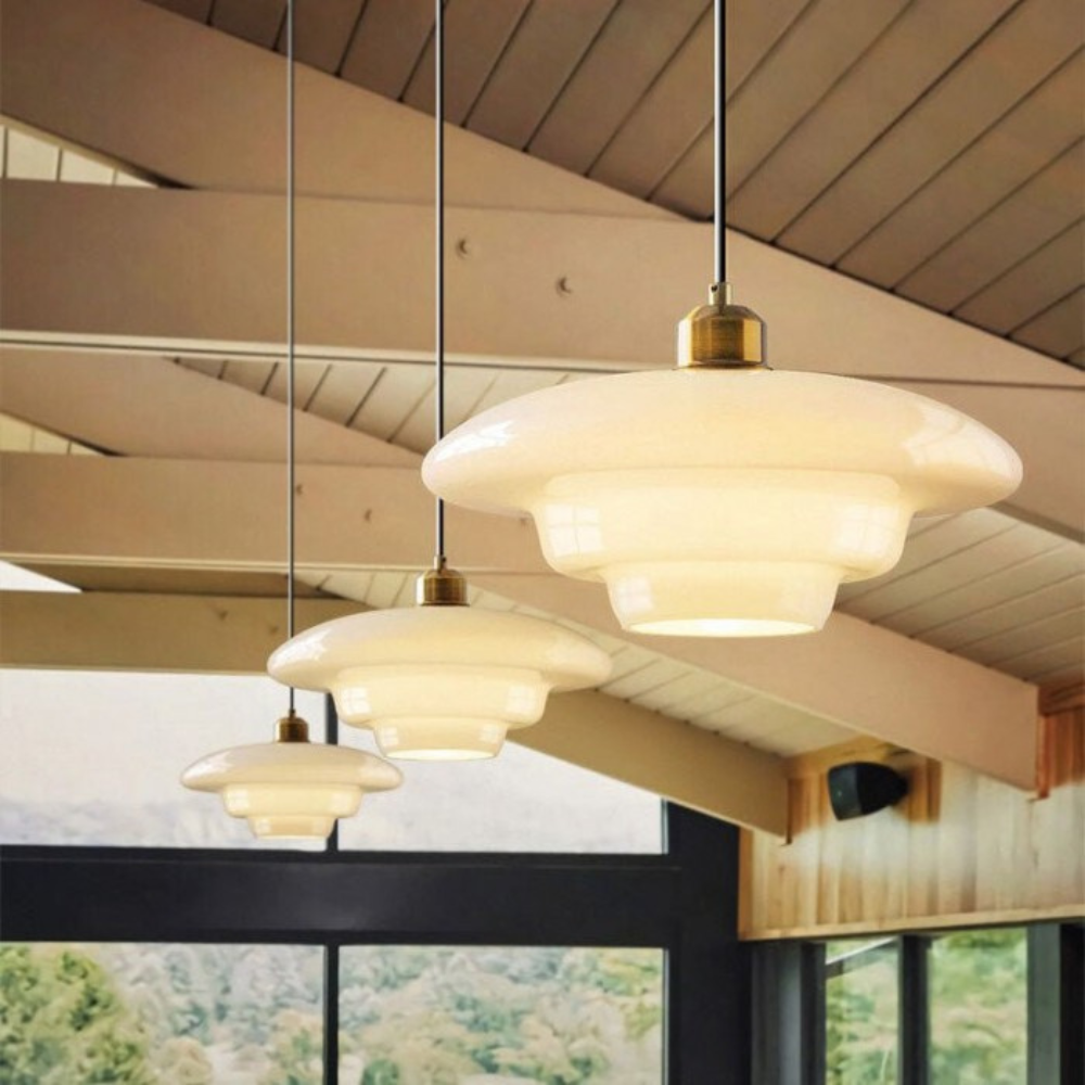 La Perla della Lampada a Sospensione in Vetro Art Deco