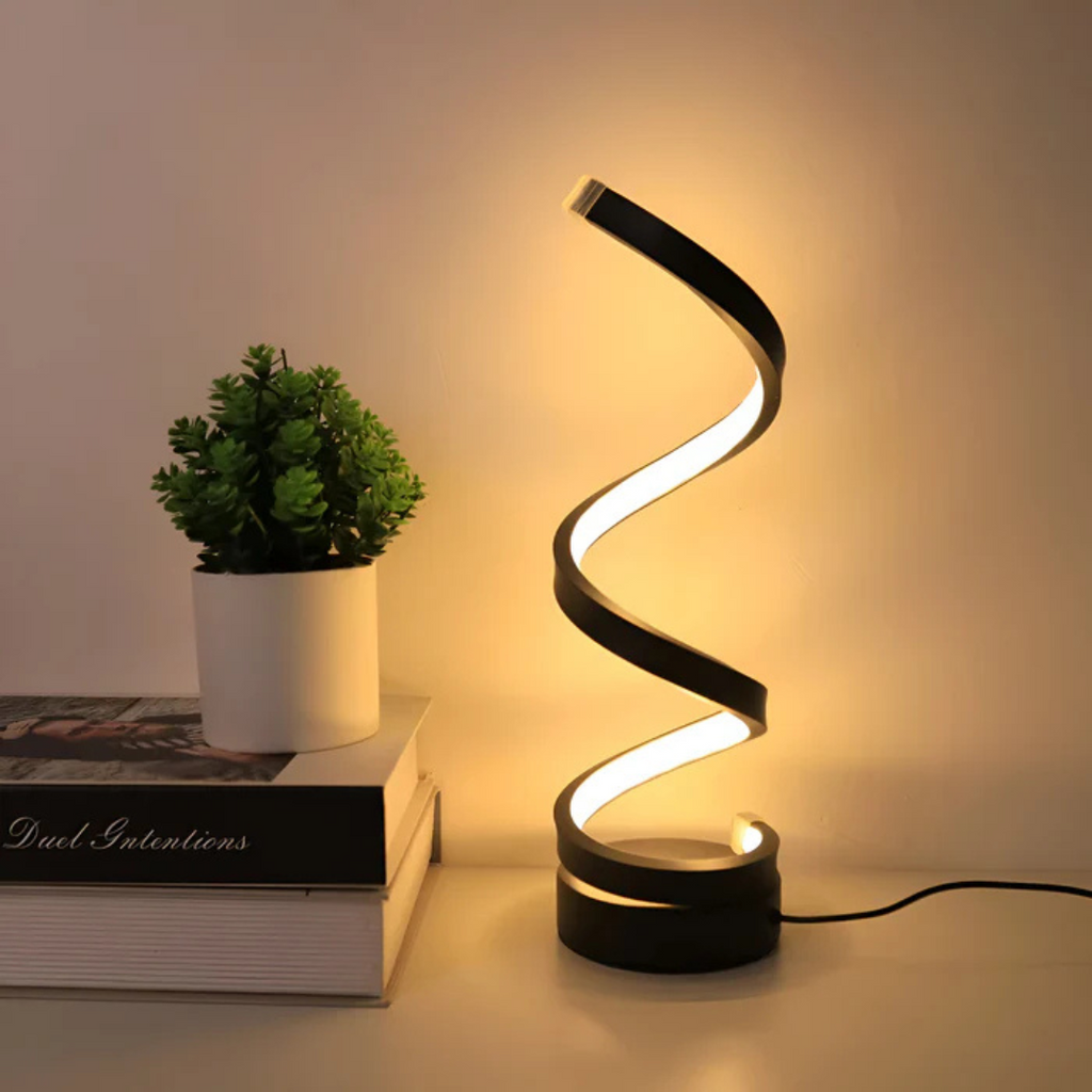 Leto - Lampada da Tavolo LED con Design a Spirale