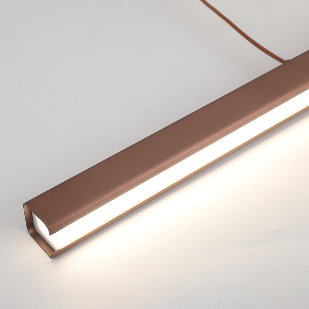 Moderno Lampadario a LED – Stile Industriale con Dettagli in Pelle