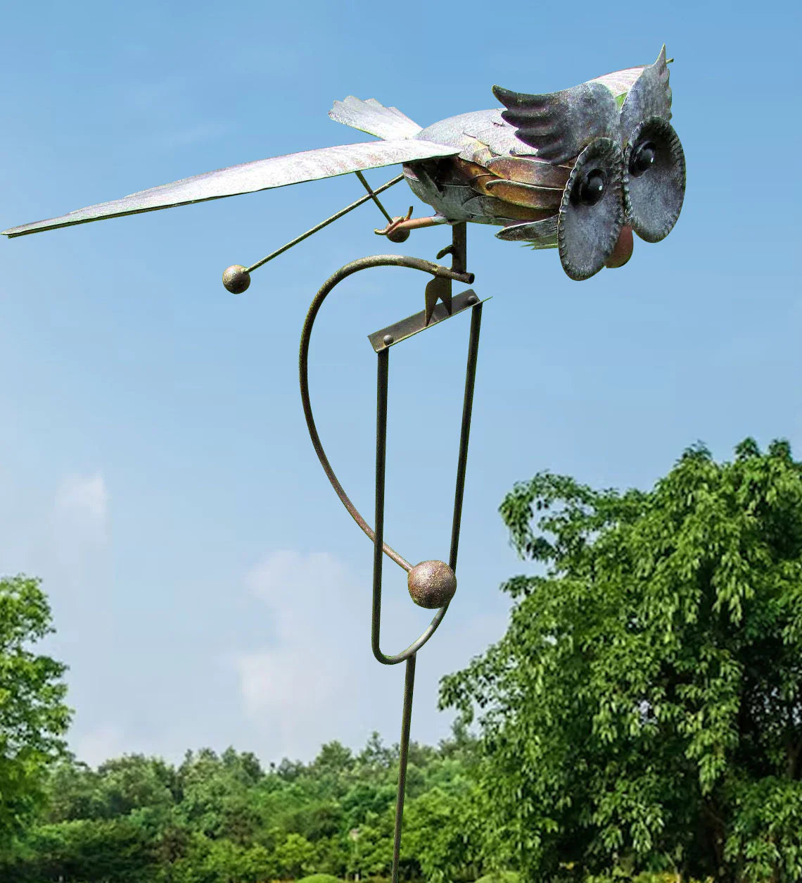 Generatore di Vento in Metallo a Forma di Uccello - Ornamenti Decorativi per Giardino