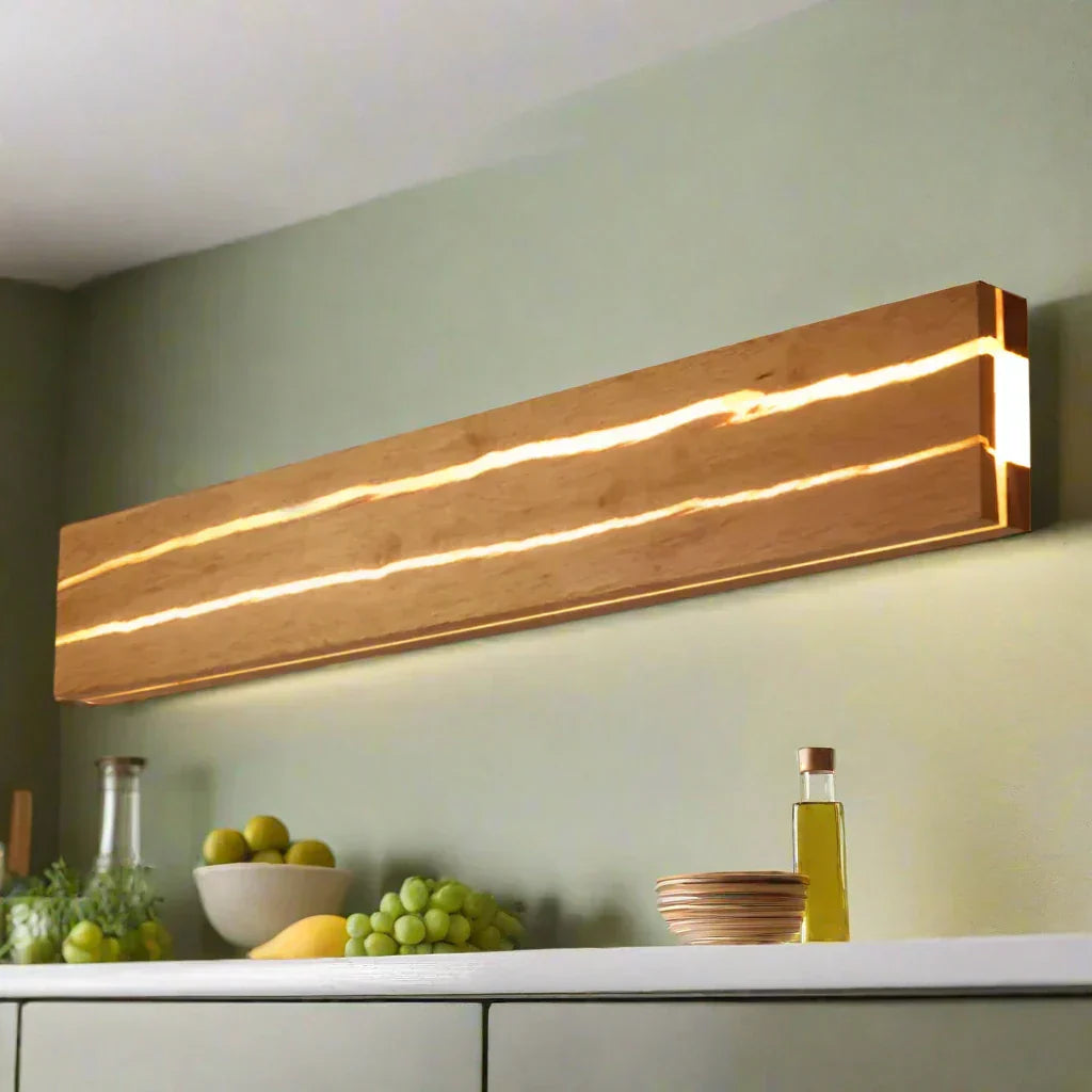 Lampada da Parete in Legno Naturale Illuminazione Armoniosa e Struttura Durevole