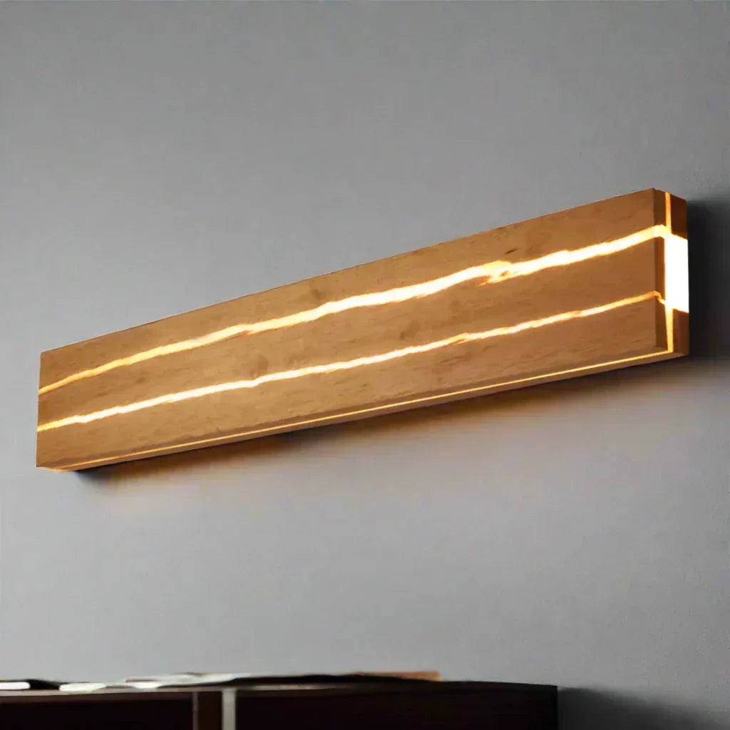 Lampada da Parete in Legno Naturale Illuminazione Armoniosa e Struttura Durevole