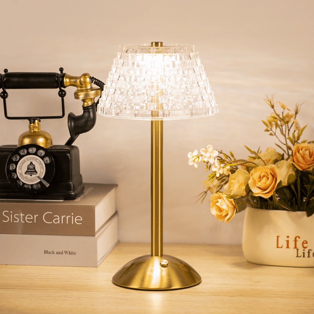 AuraGlow Lampada da Tavolo - Lampada LED Ricaricabile con Funzione Dimmer