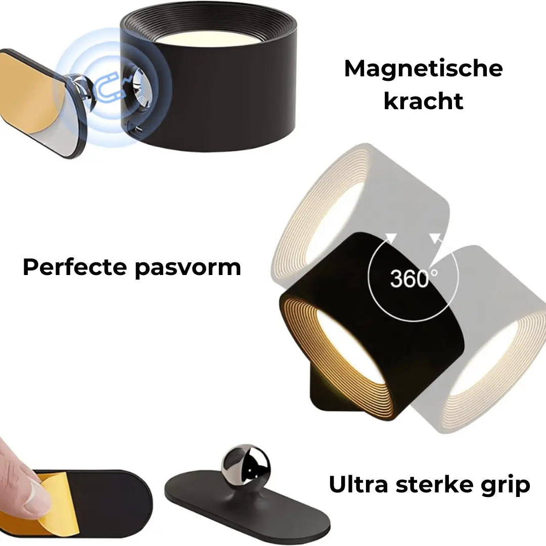 Lampada da Parete Ricaricabile Senza Fili 360°