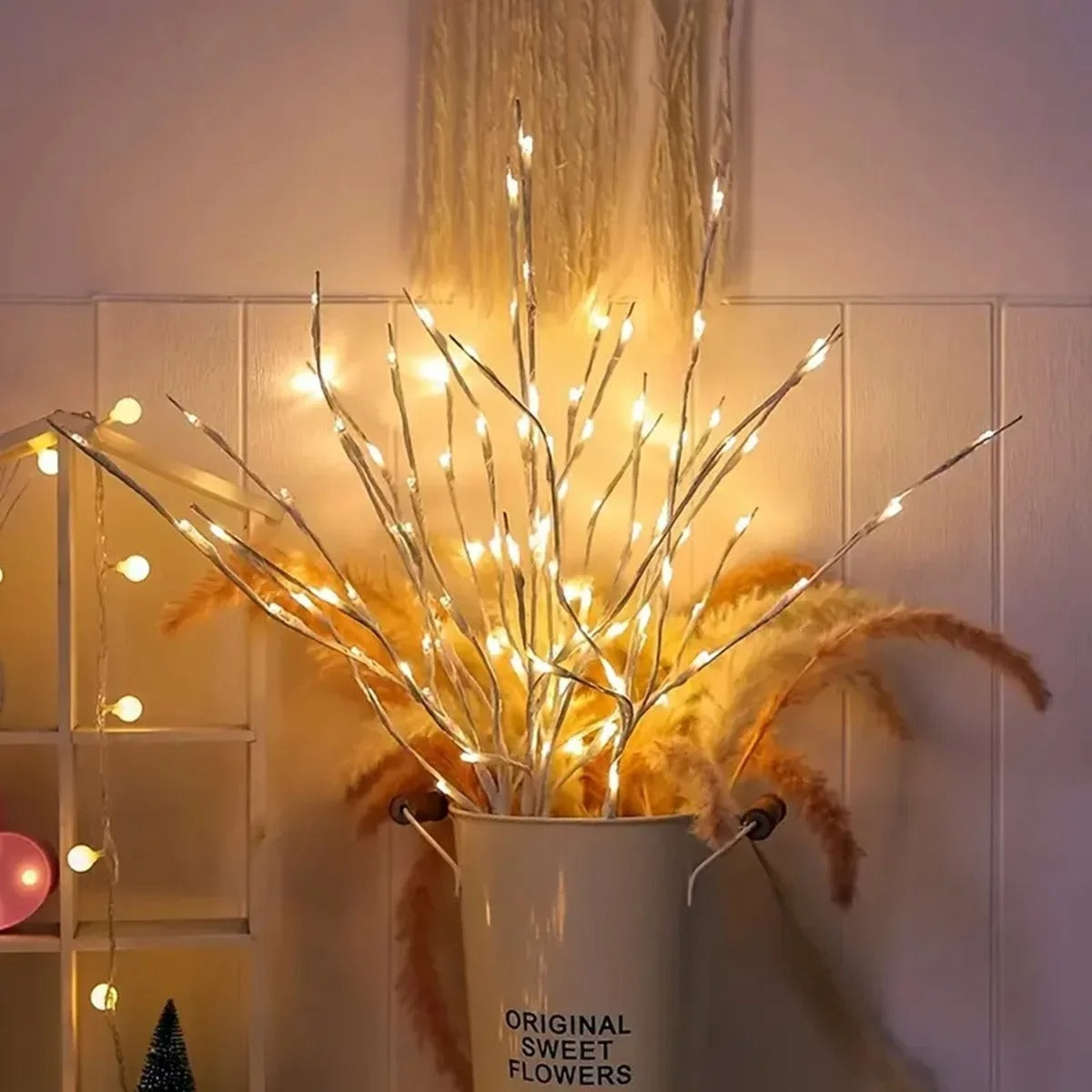 Luci Fatate a Rami di Betulla per Decorazioni per la Casa