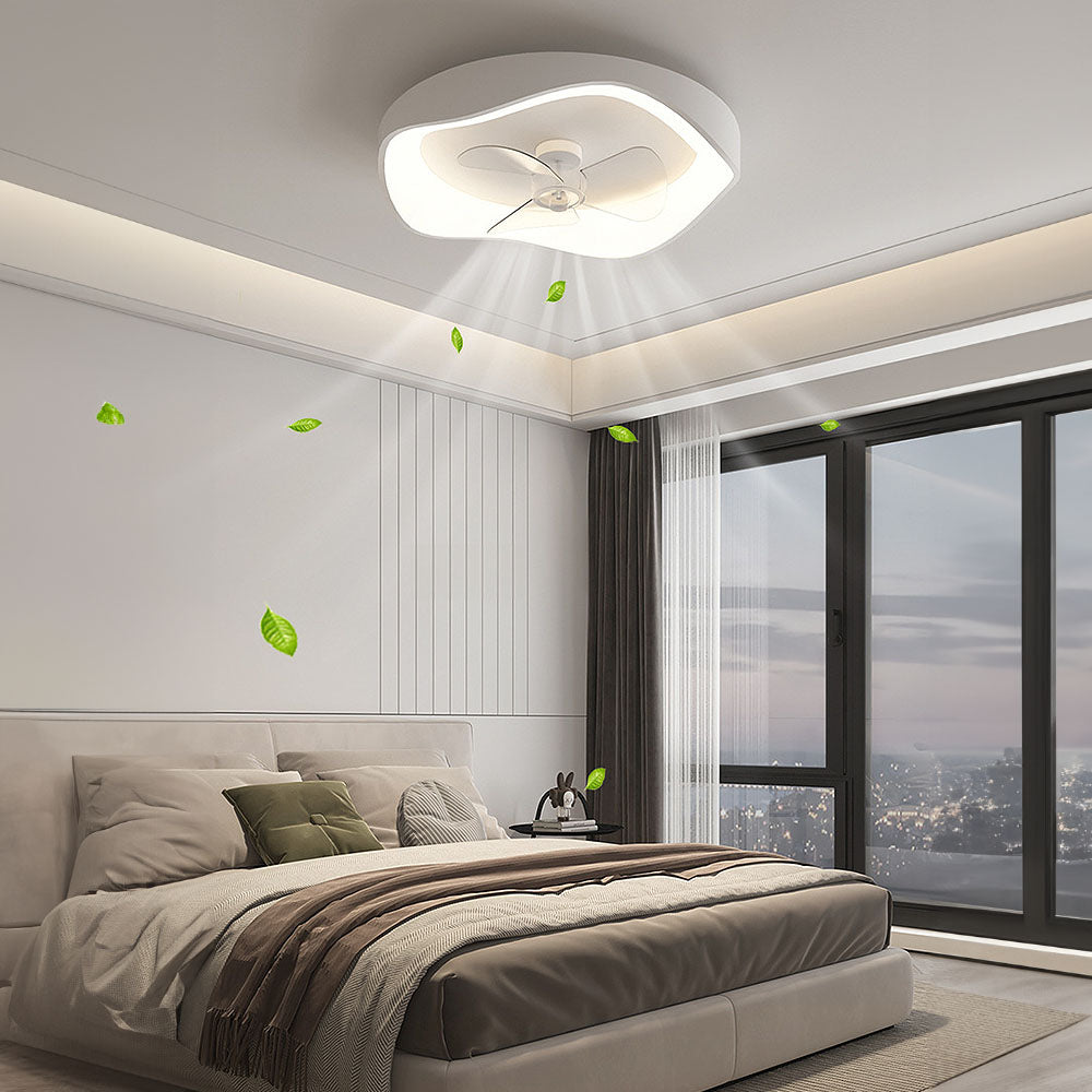Pelor | Ventilatore da soffitto moderno minimalista con LED dimmerabile senza scatti e telecomando per camera da letto e soggiorno