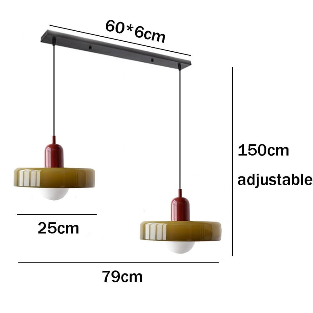 Lampada a Sospensione in Vetro Bauhaus a 2 Teste Regolabile