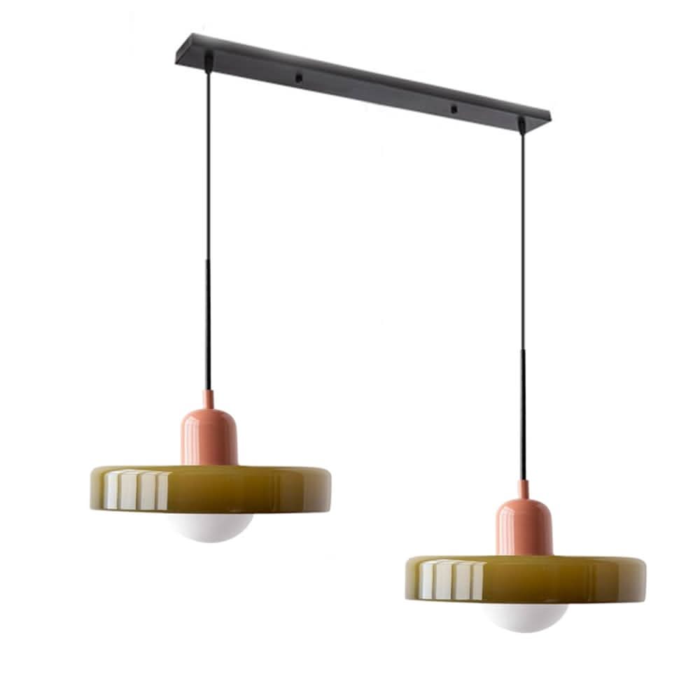 Lampada a Sospensione in Vetro Bauhaus a 2 Teste Regolabile