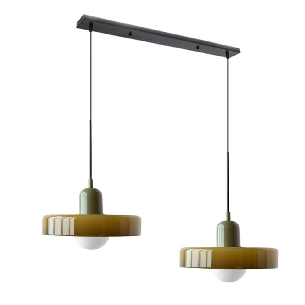Lampada a Sospensione in Vetro Bauhaus a 2 Teste Regolabile