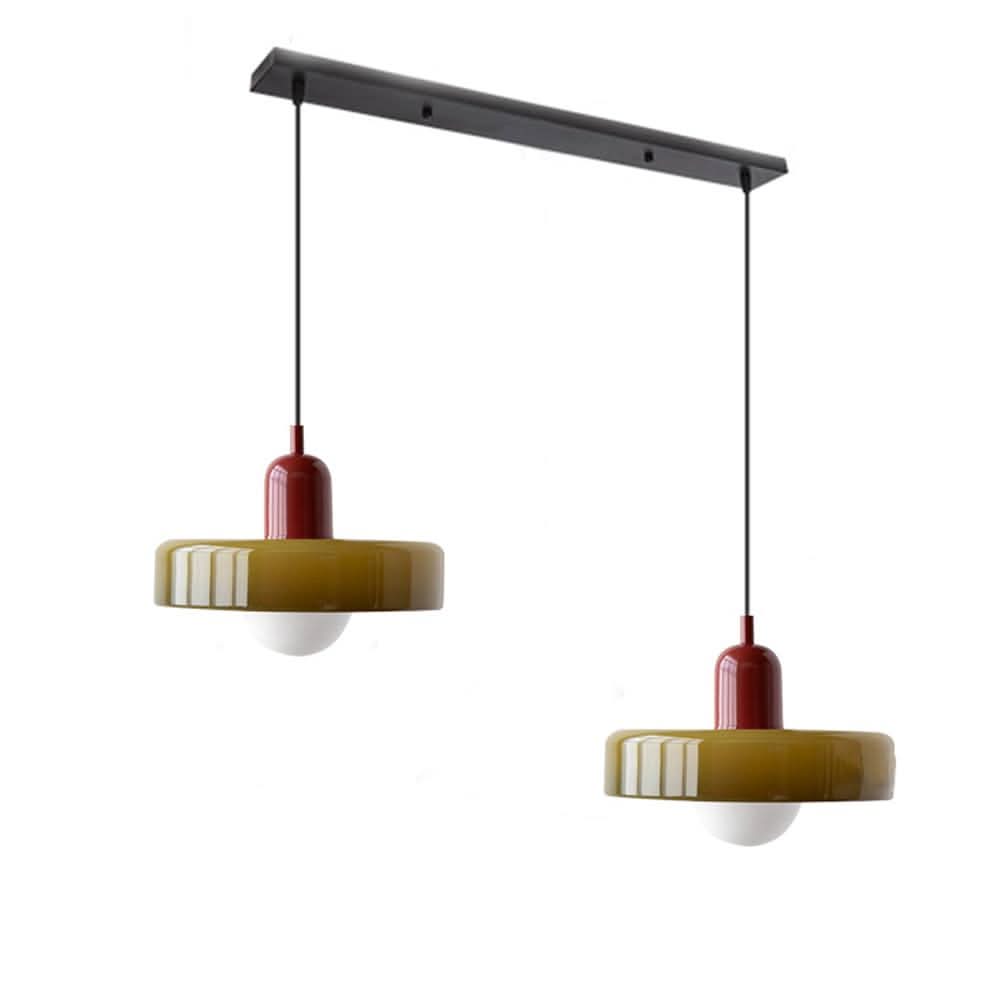 Lampada a Sospensione in Vetro Bauhaus a 2 Teste Regolabile