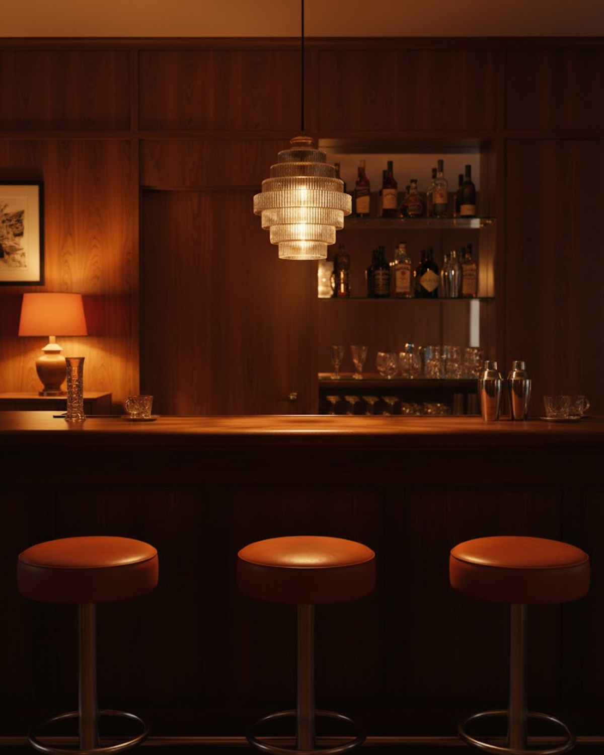 Elvoria | Lampada a sospensione in vetro architettonico con pannelli stratificati e design minimalista Japandi