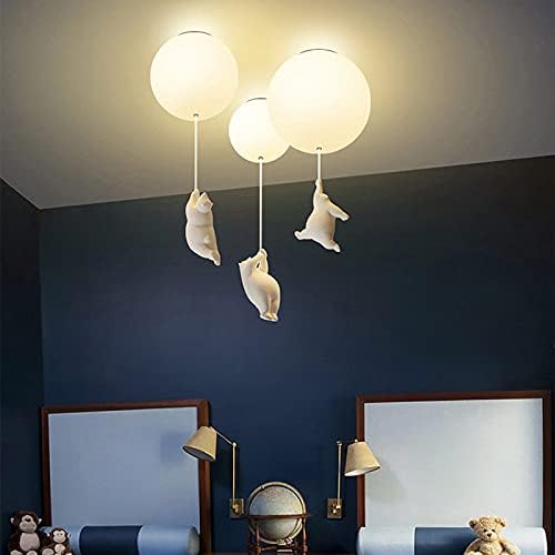 Lampada da soffitto giocosa con orsi e luci a palloncino per cameretta