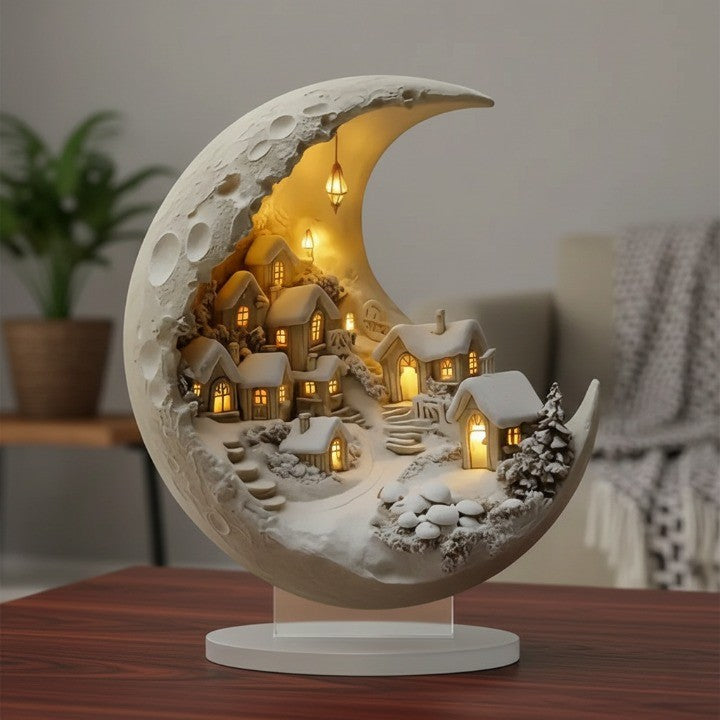 Decorazione invernale della città della luna