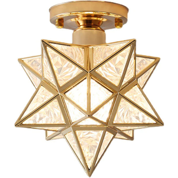 Alvessa | Lampada da soffitto a forma di stella con finitura dorata per un'illuminazione interna calda
