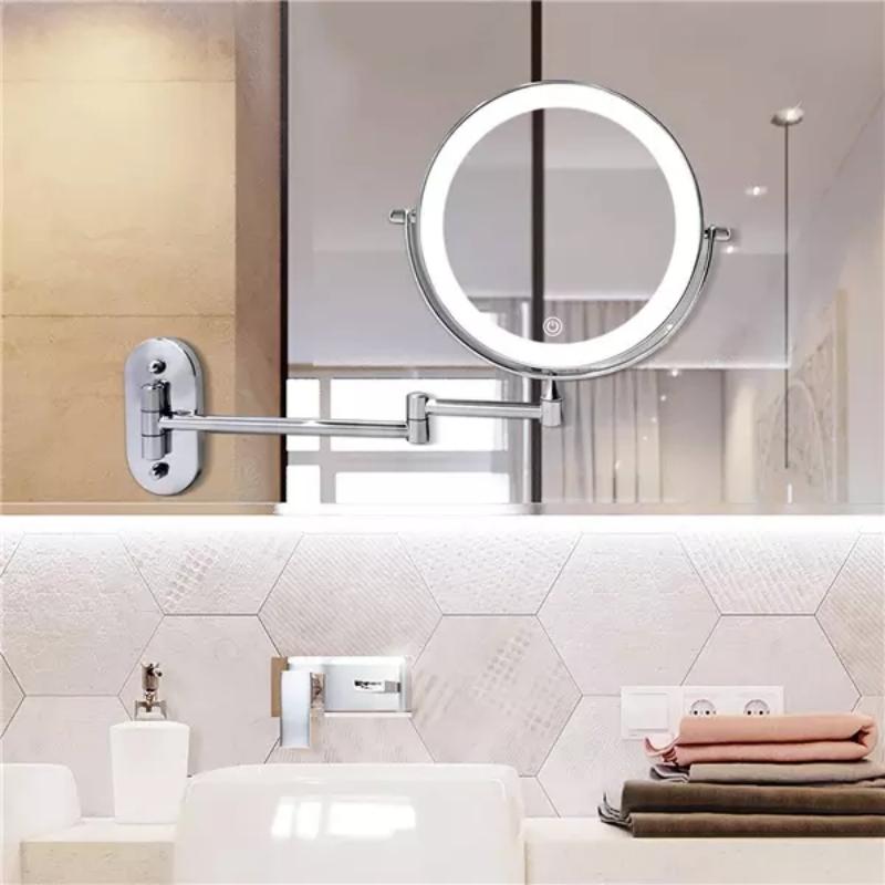 Specchio da Trucco LED Ricaricabile Ingrandito | Luminosità Regolabile, fino a 10x di Ingrandimento & Portatile per una Perfetta Applicazione del Trucco