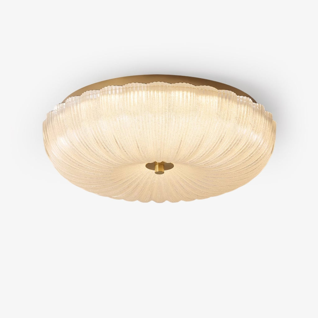 Velrixa | Lampada da soffitto in vetro di lusso moderna con LED a incasso e vetro testurizzato per soggiorno e sala da pranzo
