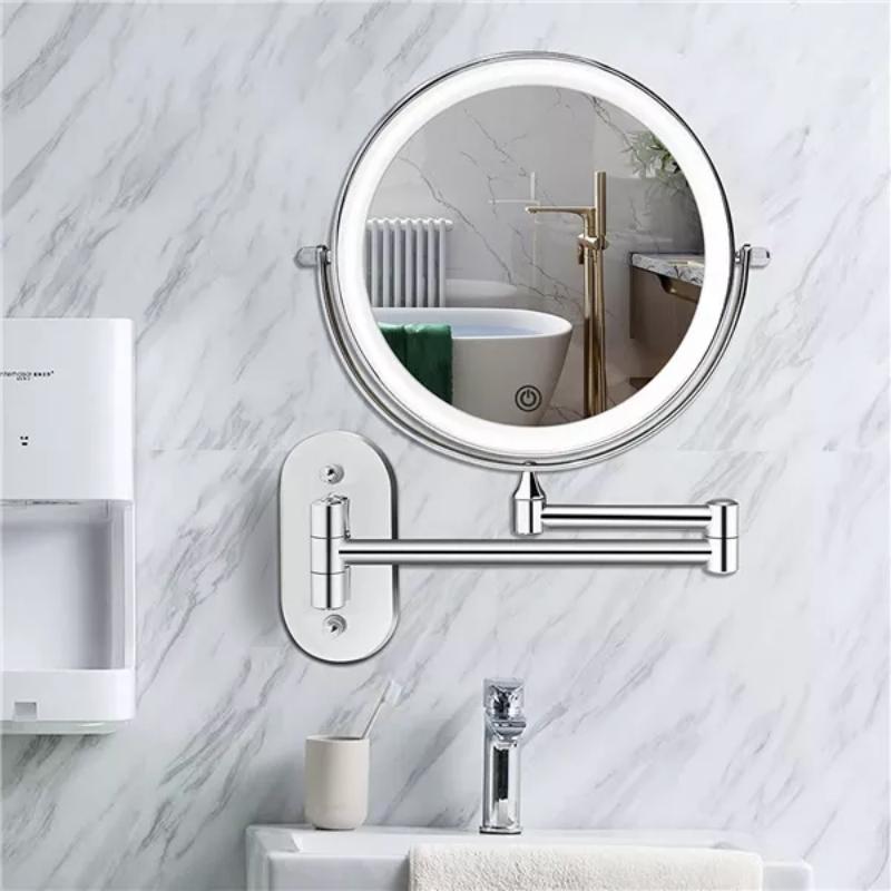 Specchio da Trucco LED Ricaricabile Ingrandito | Luminosità Regolabile, fino a 10x di Ingrandimento & Portatile per una Perfetta Applicazione del Trucco