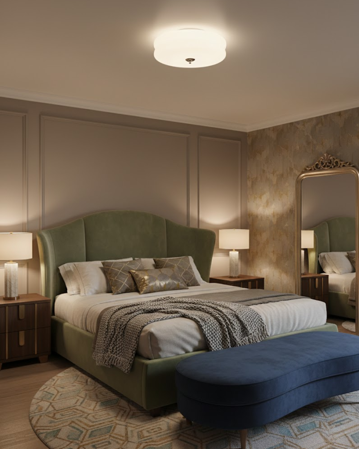 Aurevyn | Lampada da soffitto LED Art Deco con temperatura di colore regolabile e luminosità dimmerabile