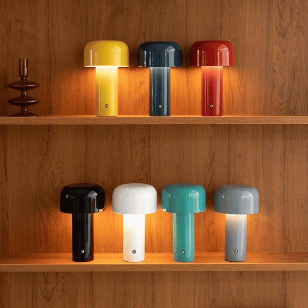 Lampada da Tavolo LED Ricaricabile con Paralume in Metallo