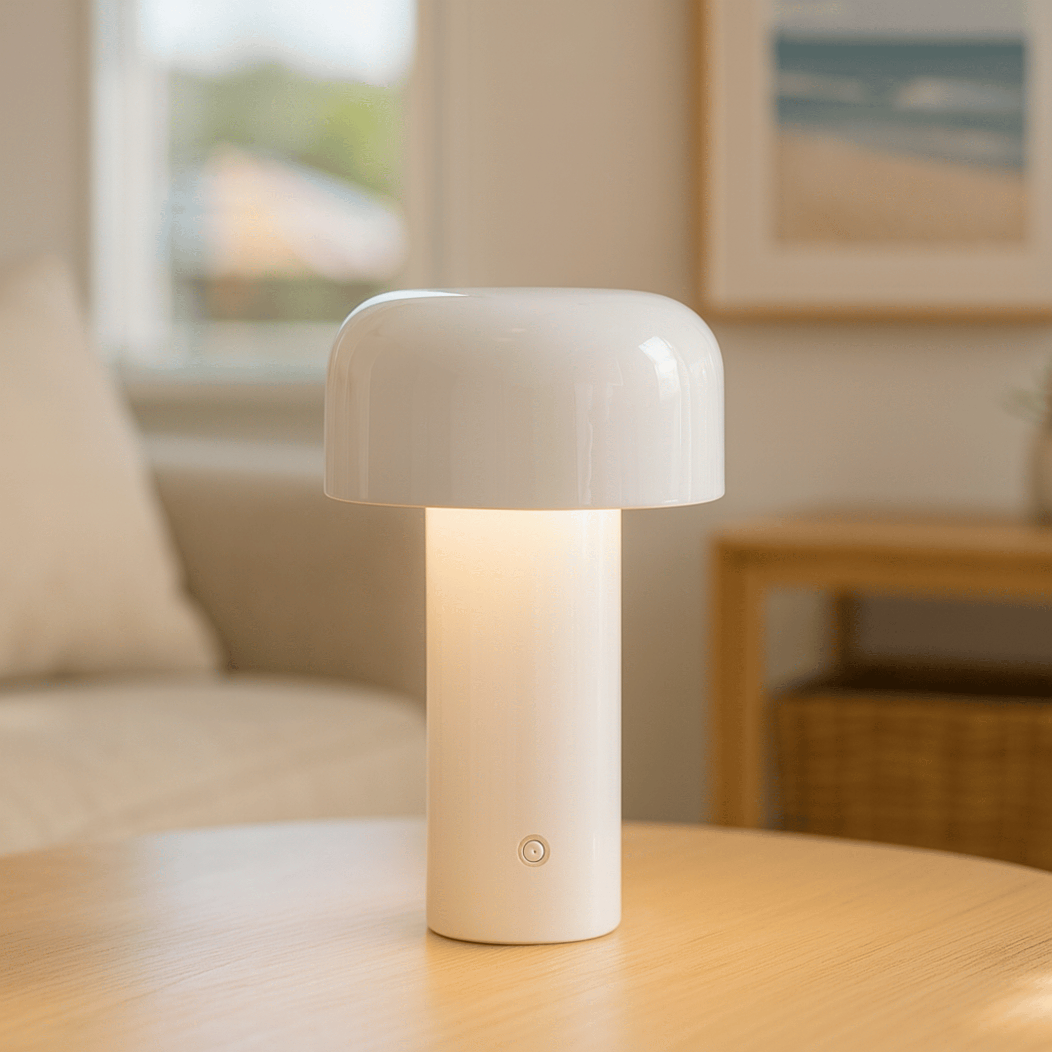Lampada da Tavolo LED Ricaricabile con Paralume in Metallo