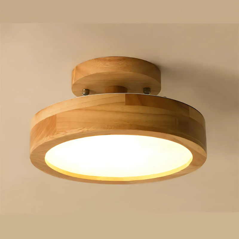 Lampada da soffitto rotonda in legno scandinavo – Eleganza nordica