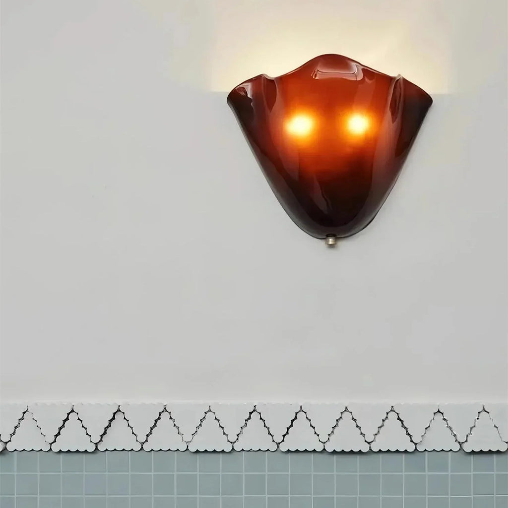 Brionna - Lampada da Parete Retro in Vetro Colorato con Design a Conchiglia