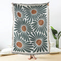 Coperta Woven Boho con Fiori di Margherita