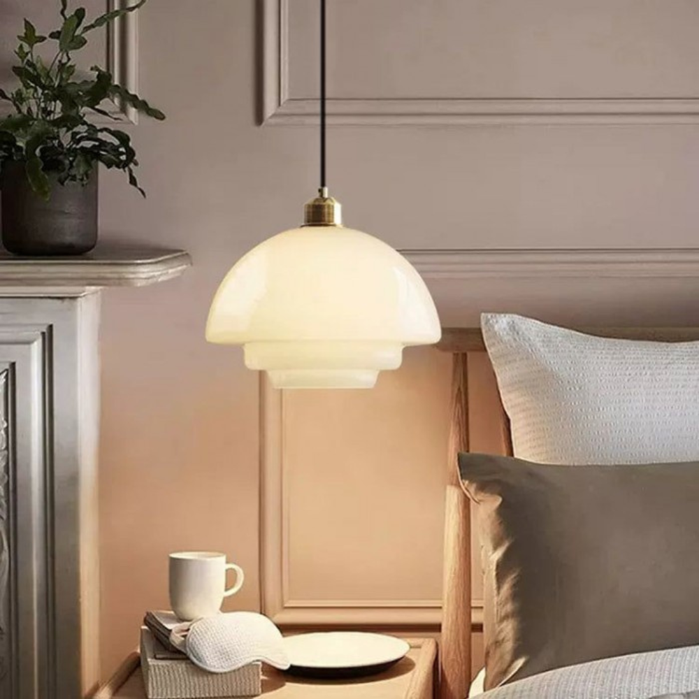 La Perla della Lampada a Sospensione in Vetro Art Deco
