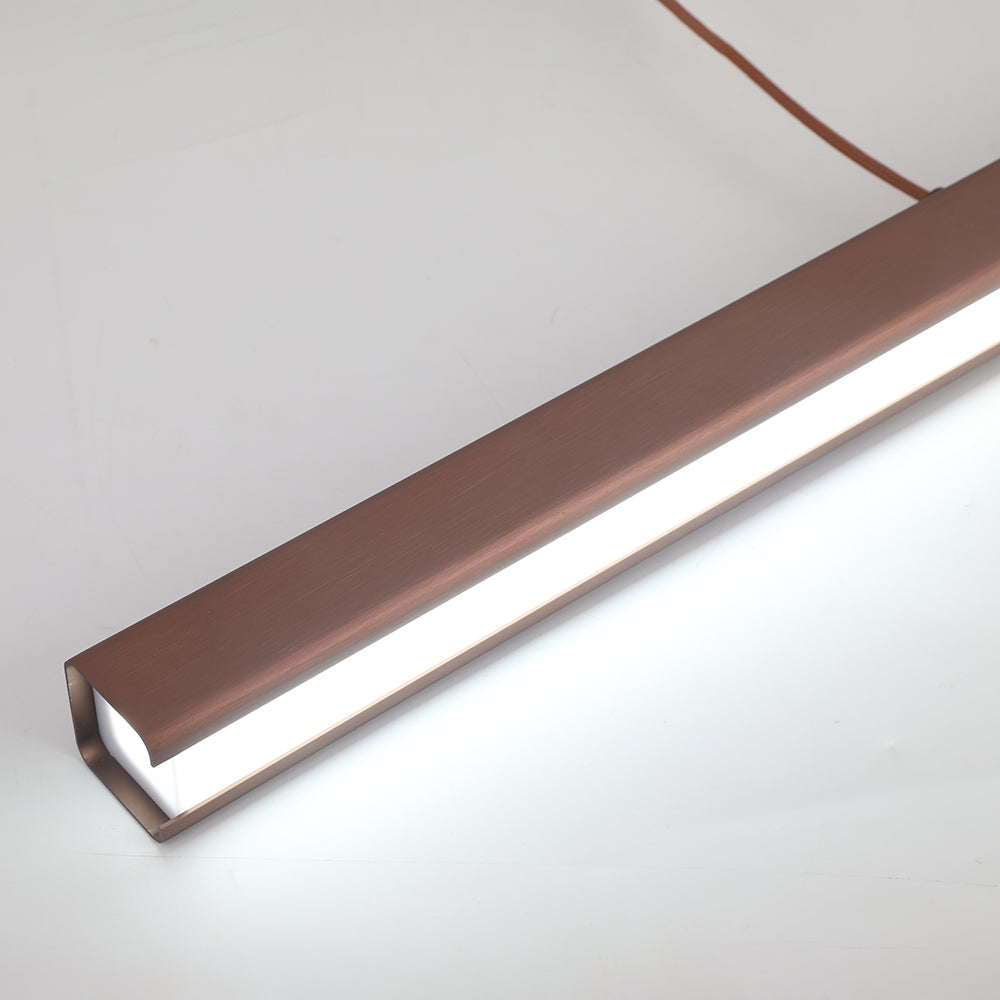 Moderno Lampadario a LED – Stile Industriale con Dettagli in Pelle