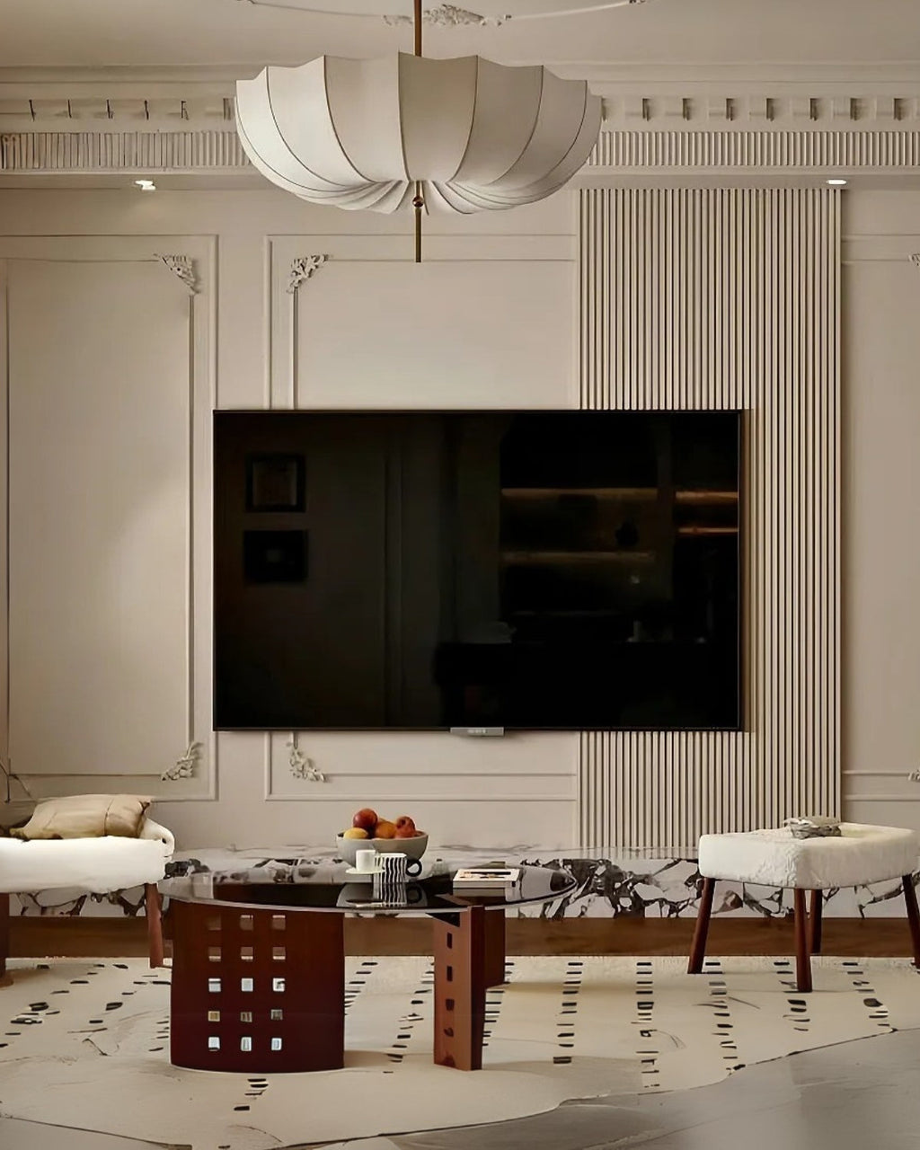 Velara | Lampada a Sospensione in Tessuto Contemporanea con Design Sculpturale a Nuvola e Illuminazione Ambientale Calda
