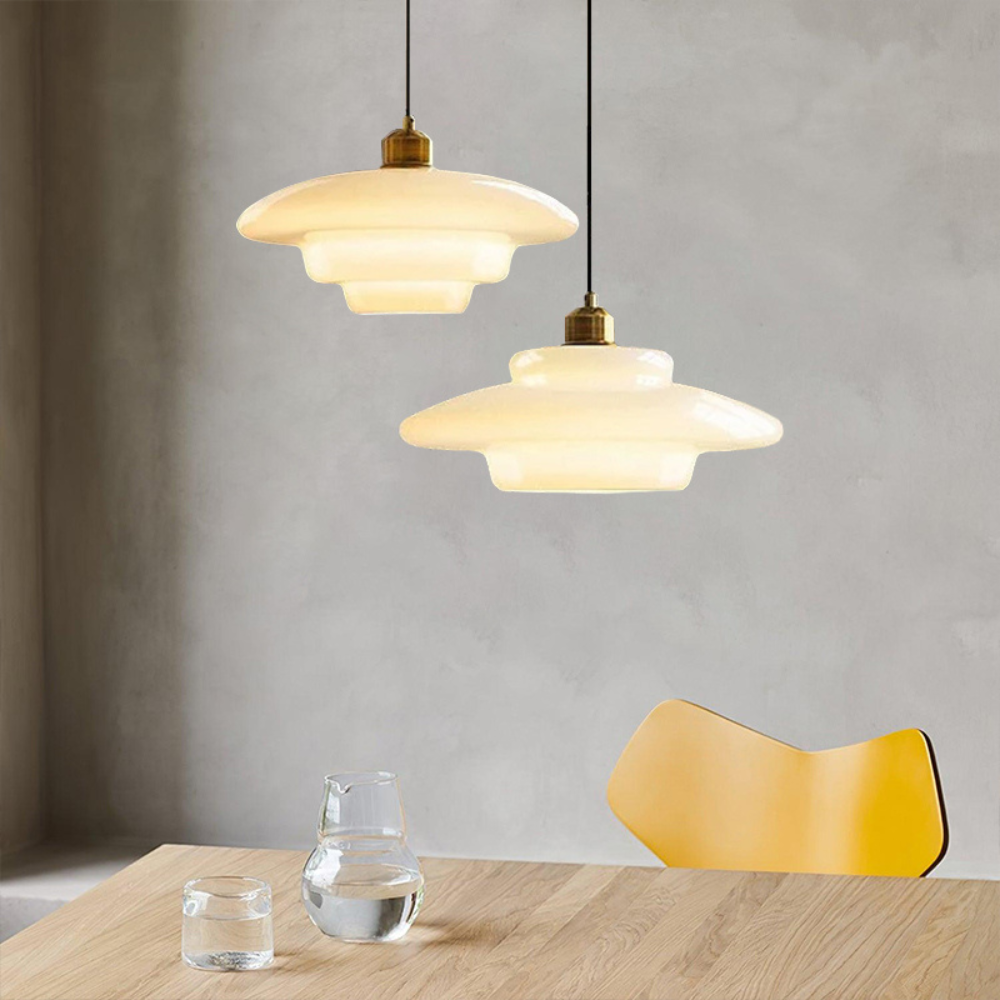 La Perla della Lampada a Sospensione in Vetro Art Deco
