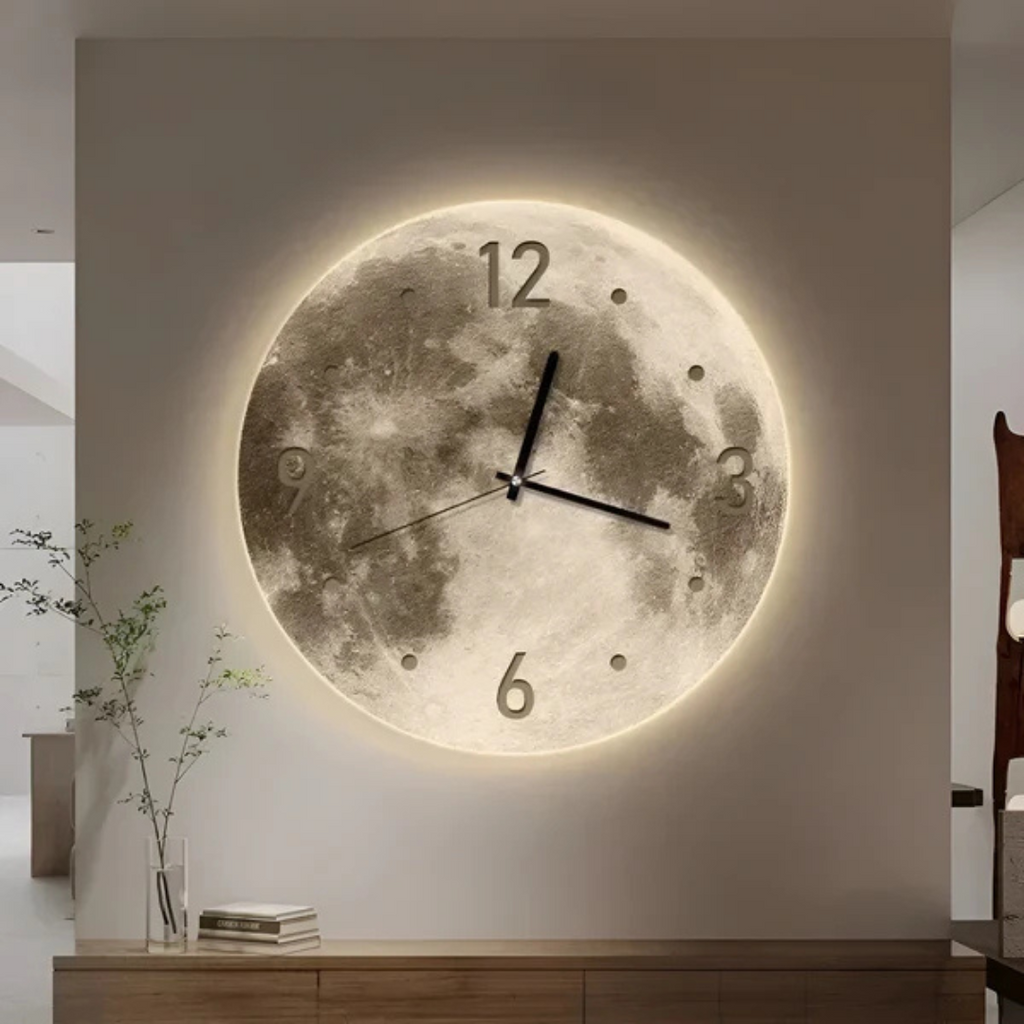 Orologio da Parete Decorativo Grande con Motivo Luna