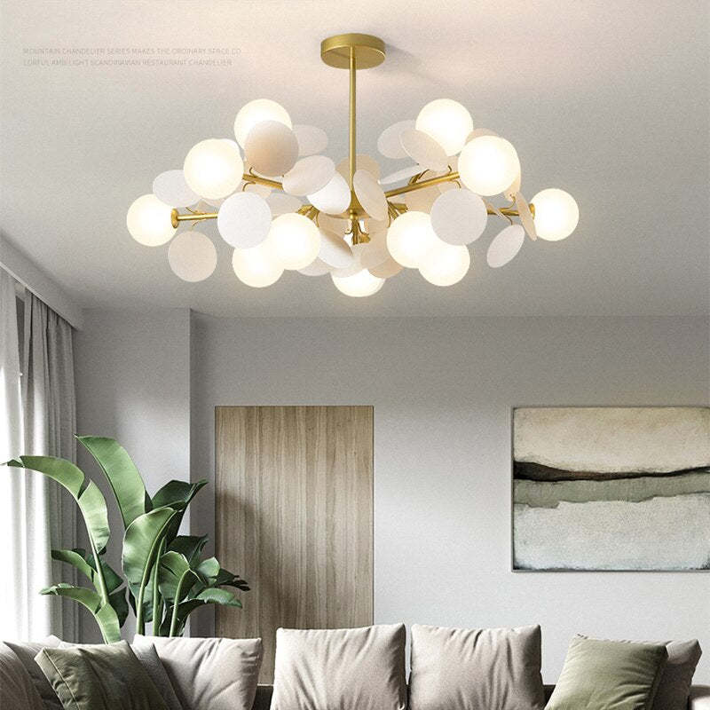 Lampadario a Rami di Fiori per Soggiorno