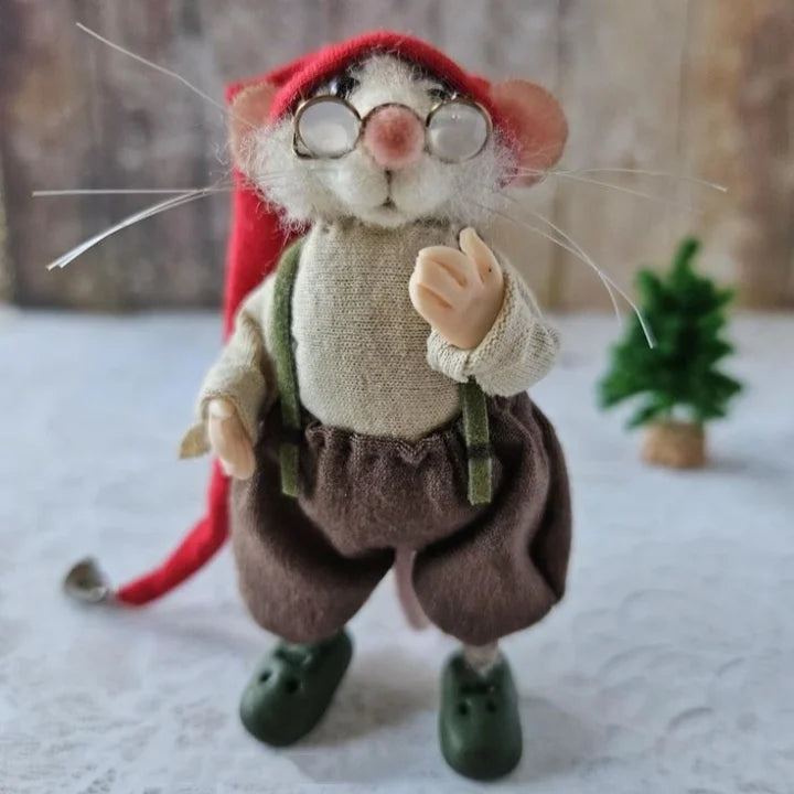 Topo in feltro fatto a mano | Decorazione natalizia & idea regalo | Feltro di lana e tessuto | Sostenibile