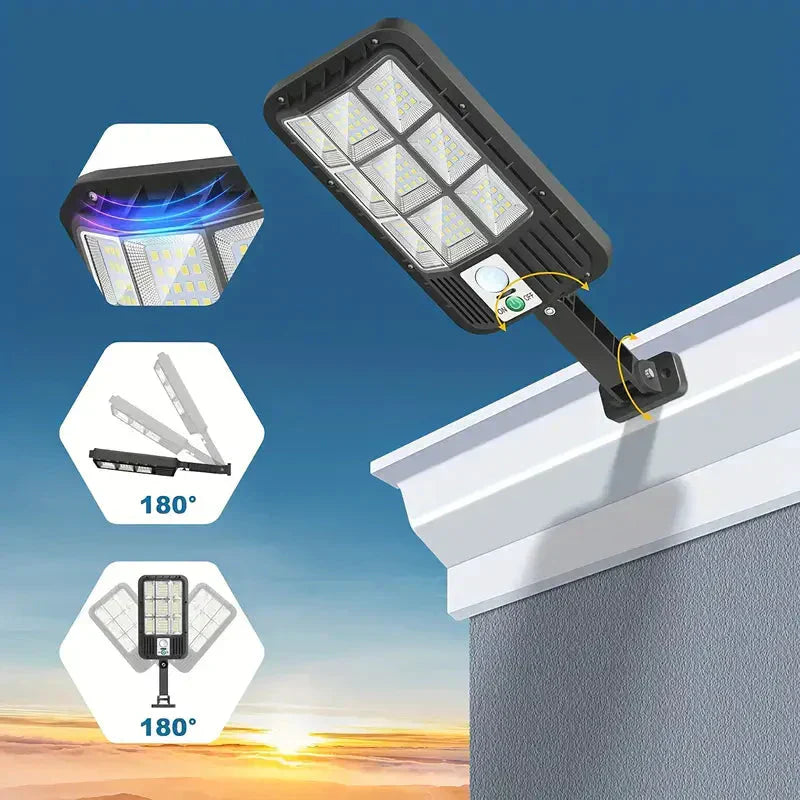 5000LM Faretto Solare Dall'Imbrunire All'Alba, Luci Esterne a Energia Solare con Sensore di Movimento di Sicurezza