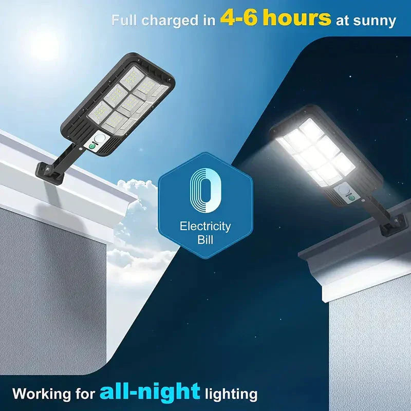 5000LM Faretto Solare Dall'Imbrunire All'Alba, Luci Esterne a Energia Solare con Sensore di Movimento di Sicurezza