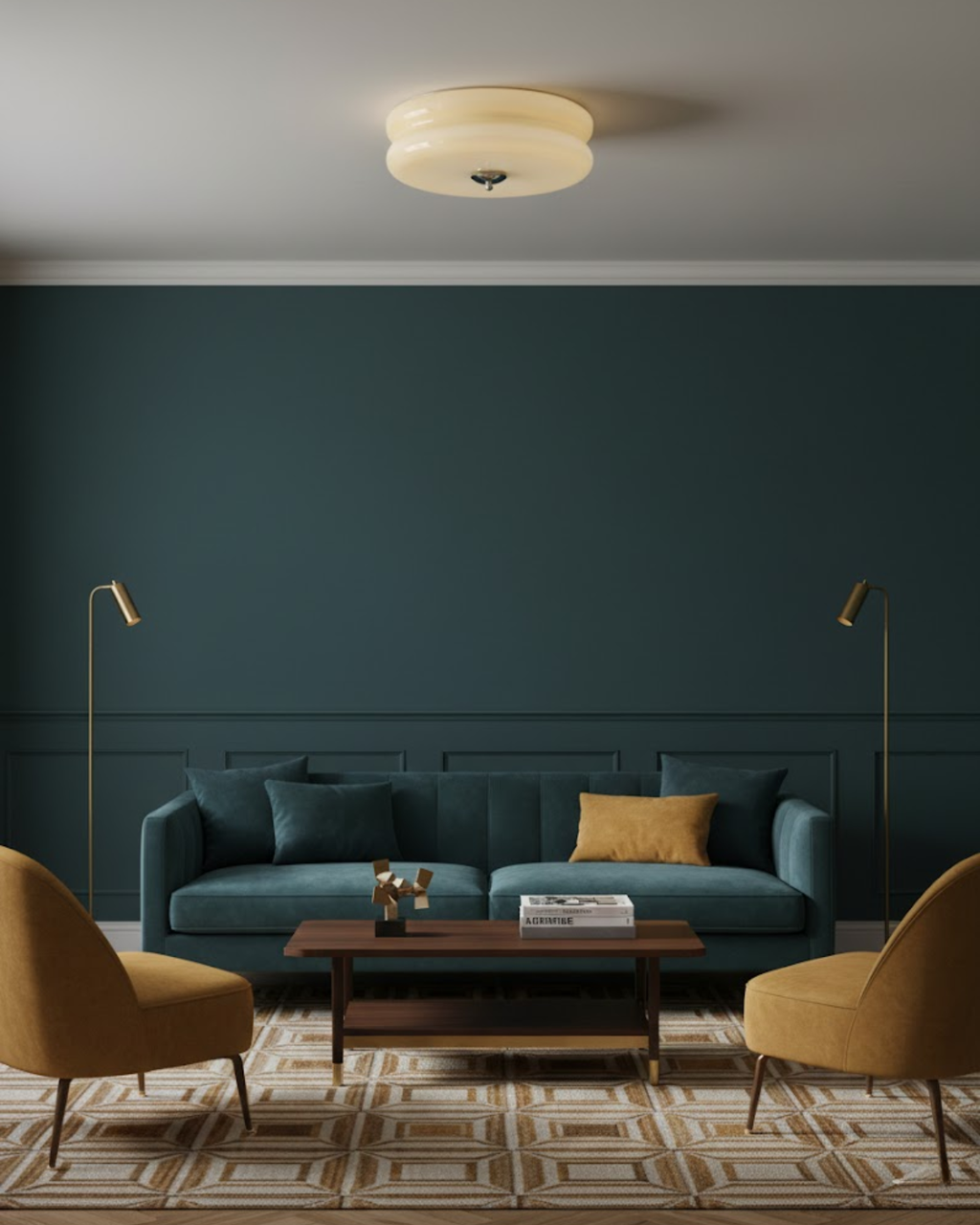 Aurevyn | Lampada da soffitto LED Art Deco con temperatura di colore regolabile e luminosità dimmerabile