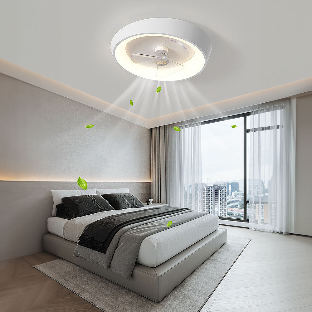 Pelor | Ventilatore da soffitto moderno minimalista con LED dimmerabile senza scatti e telecomando per camera da letto e soggiorno