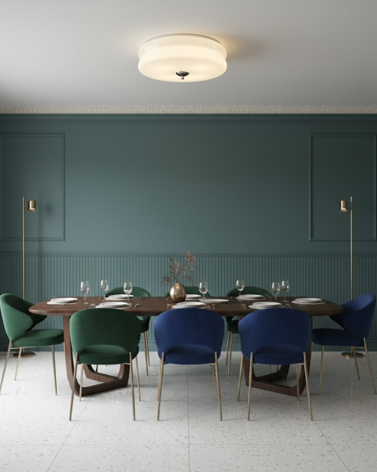 Aurevyn | Lampada da soffitto LED Art Deco con temperatura di colore regolabile e luminosità dimmerabile