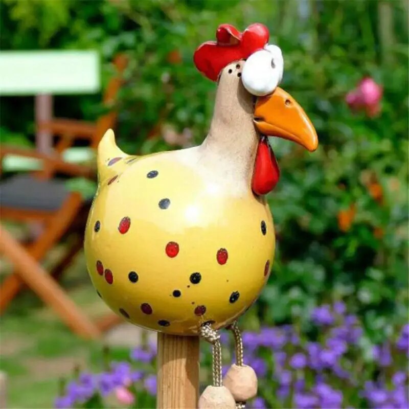 Venzani's | Decorazione da Giardino in Ceramica a Forma di Gallina