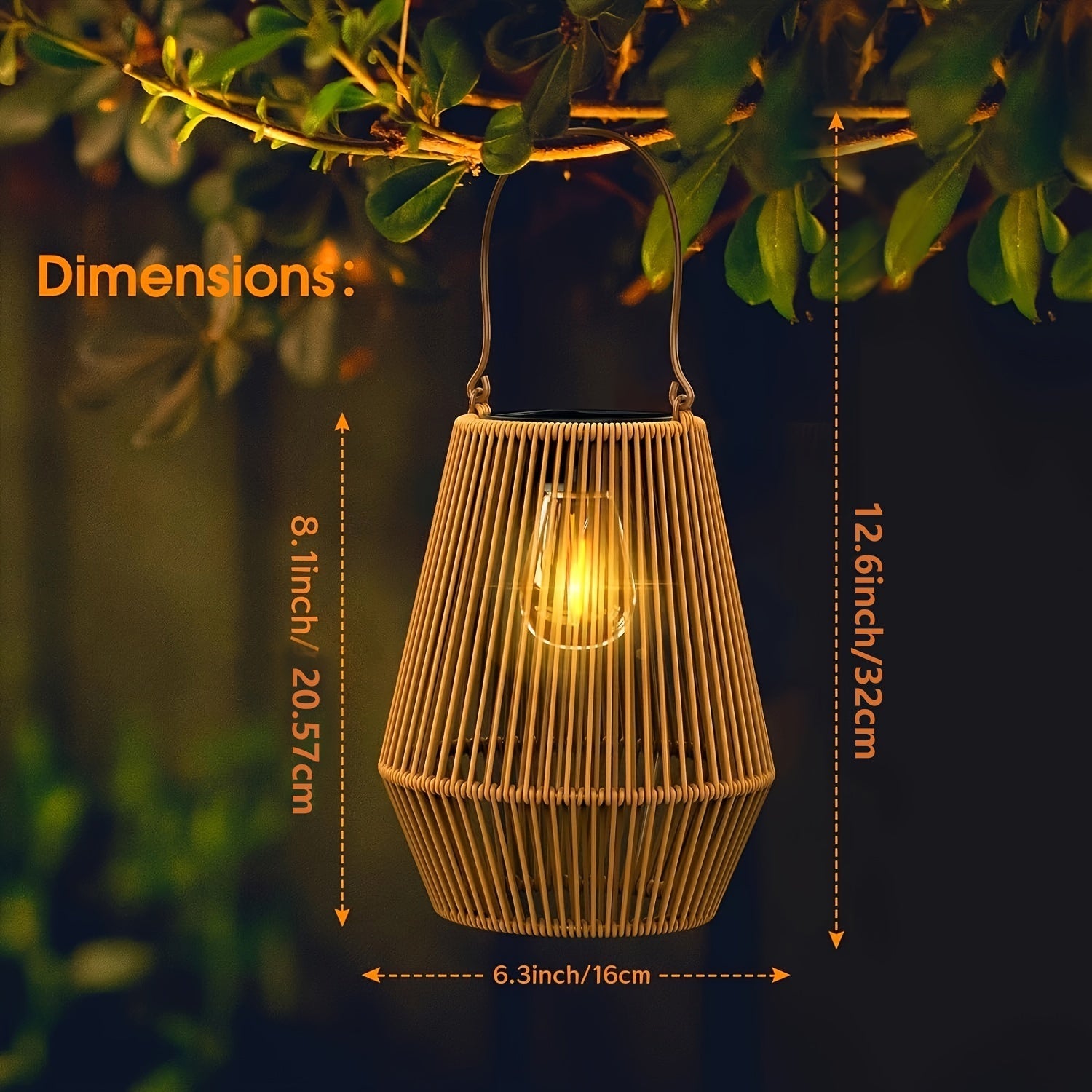 Lanterna Woven Solare – Elegante Illuminazione Pendiente per Giardino e Patio