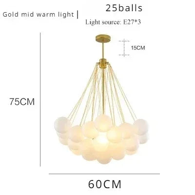 Lampadario Karlene con Palline Opache
