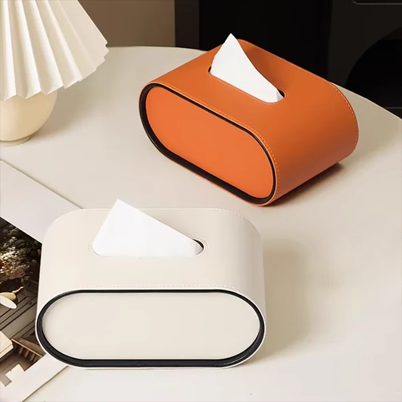 Tissuebox - OvalElegance - Design in pelle - Funzionale e stiloso