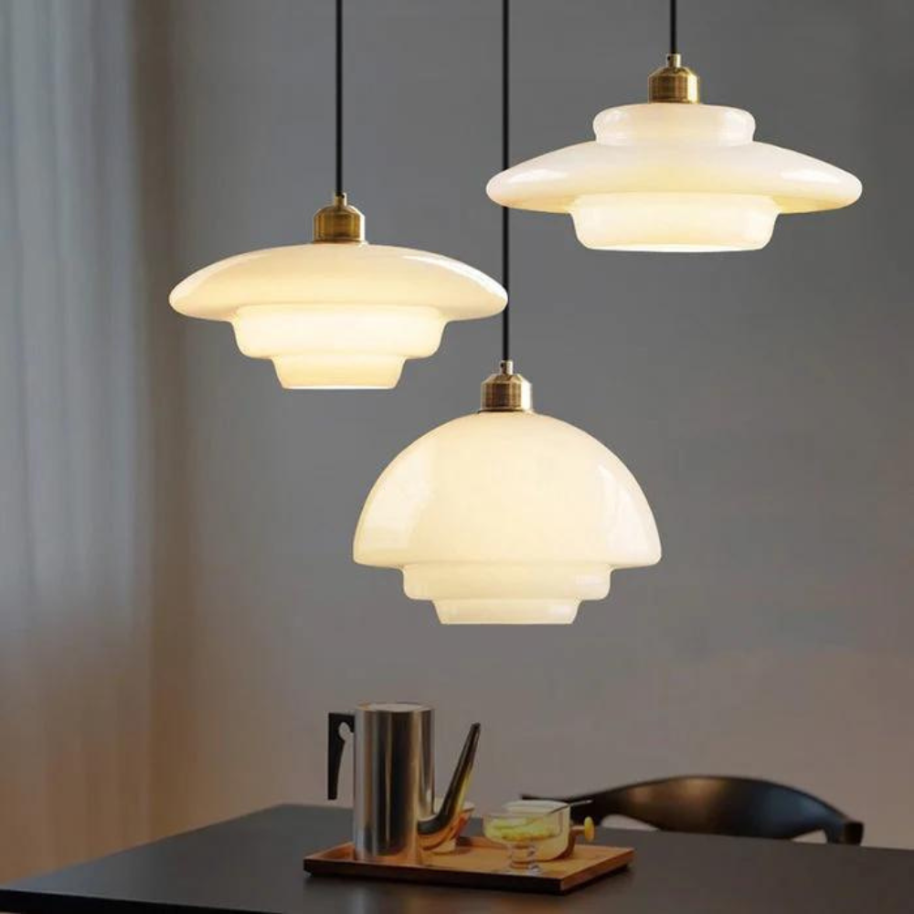 La Perla della Lampada a Sospensione in Vetro Art Deco