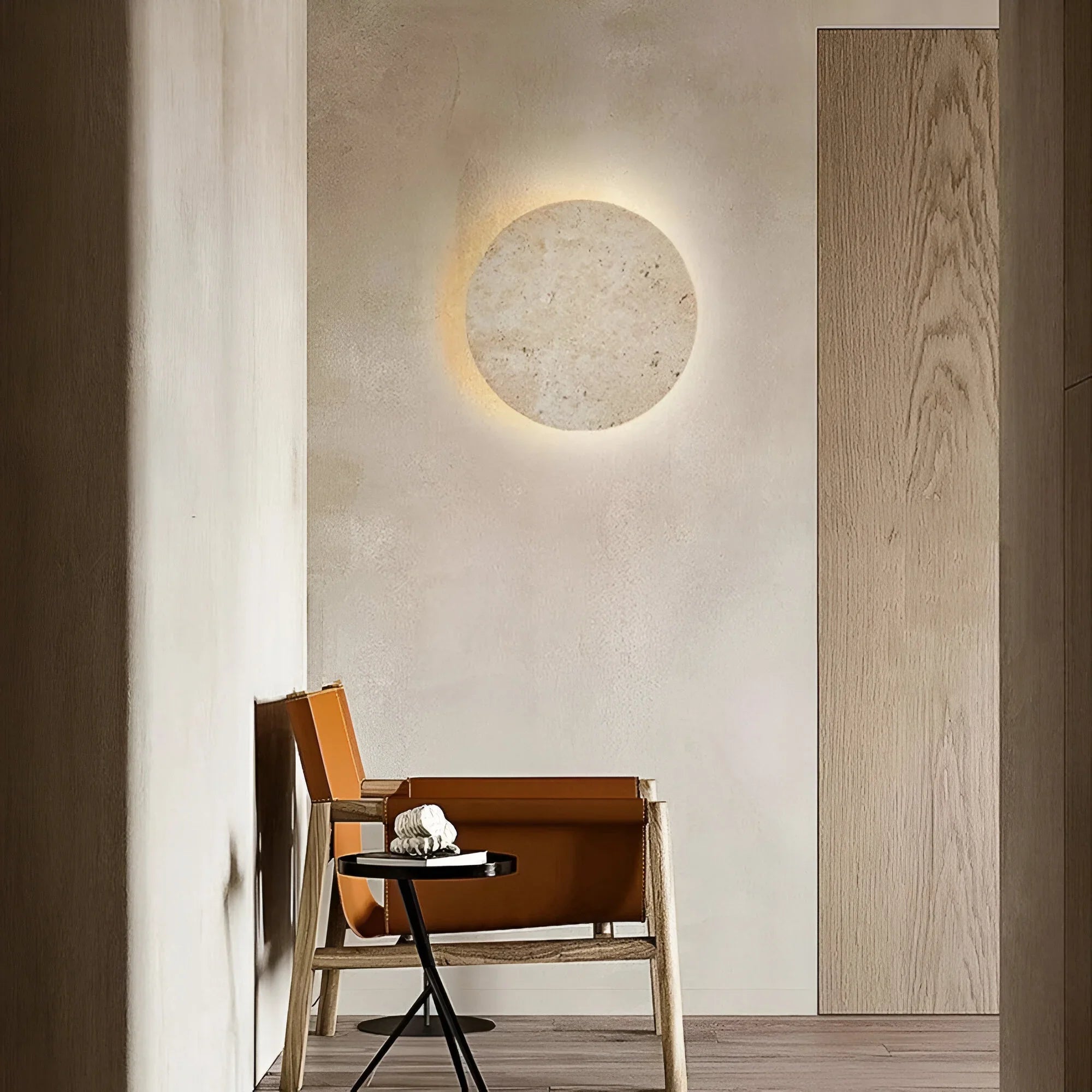 TerraLume – Applique da Parete in Pietra Rotonda