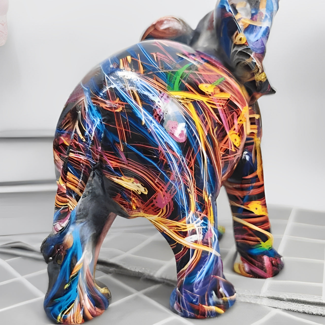 Statua Astratta di Elefante - Oggetto d'Arte Fatto a Mano con Simbolo di Fortuna