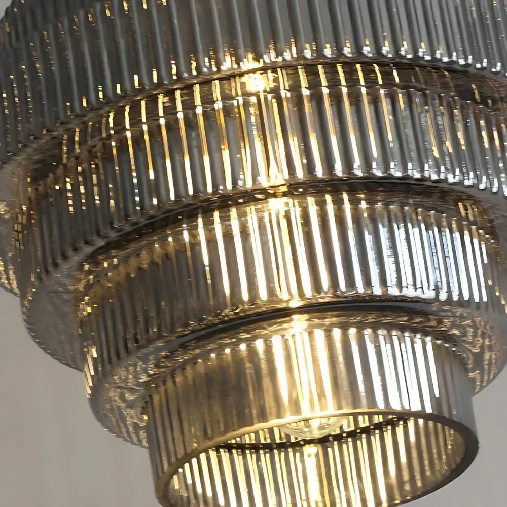 Lampada a Sospensione in Vetro Stratificato Vintage