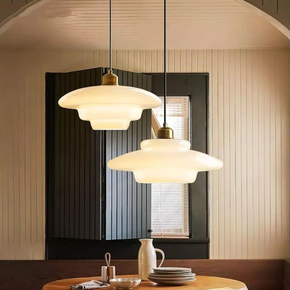 La Perla della Lampada a Sospensione in Vetro Art Deco
